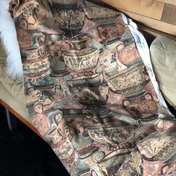 Almost 2.5 yards anthropological archaeology ethnic upholstery fabric cotton - Picture 3 of 5